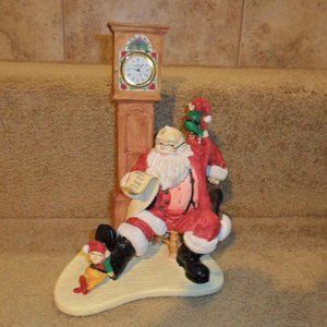 Howard Miller Santa Claus Checking in Twice Christmas Clock No Box Used.